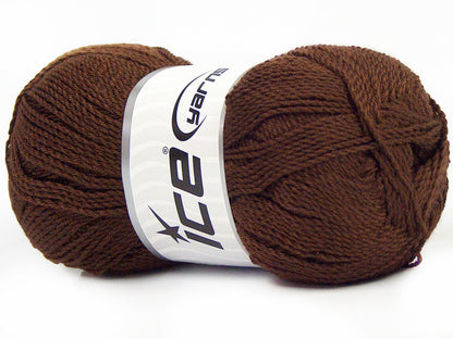 Lot of 4 x 100gr Skeins Ice Yarns WAYUU Hand Knitting Yarn Brown