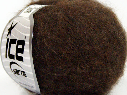 Lot of 10 Skeins Ice Yarns SUPERKID MOHAIR COMFORT (41% SuperKid Mohair 11% Merino Wool) Yarn Dark Brown