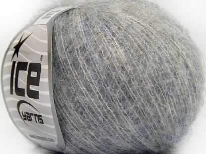 Lot of 10 Skeins Ice Yarns SUPERKID MOHAIR COMFORT (41% SuperKid Mohair 11% Merino Wool) Yarn Light Grey Light Lilac
