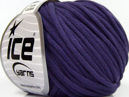 Lot of 8 Skeins Ice Yarns TUBE COTTON (70% Cotton) Hand Knitting Yarn Purple