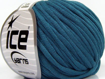 Lot of 8 Skeins Ice Yarns TUBE COTTON (70% Cotton) Hand Knitting Yarn Dark Teal