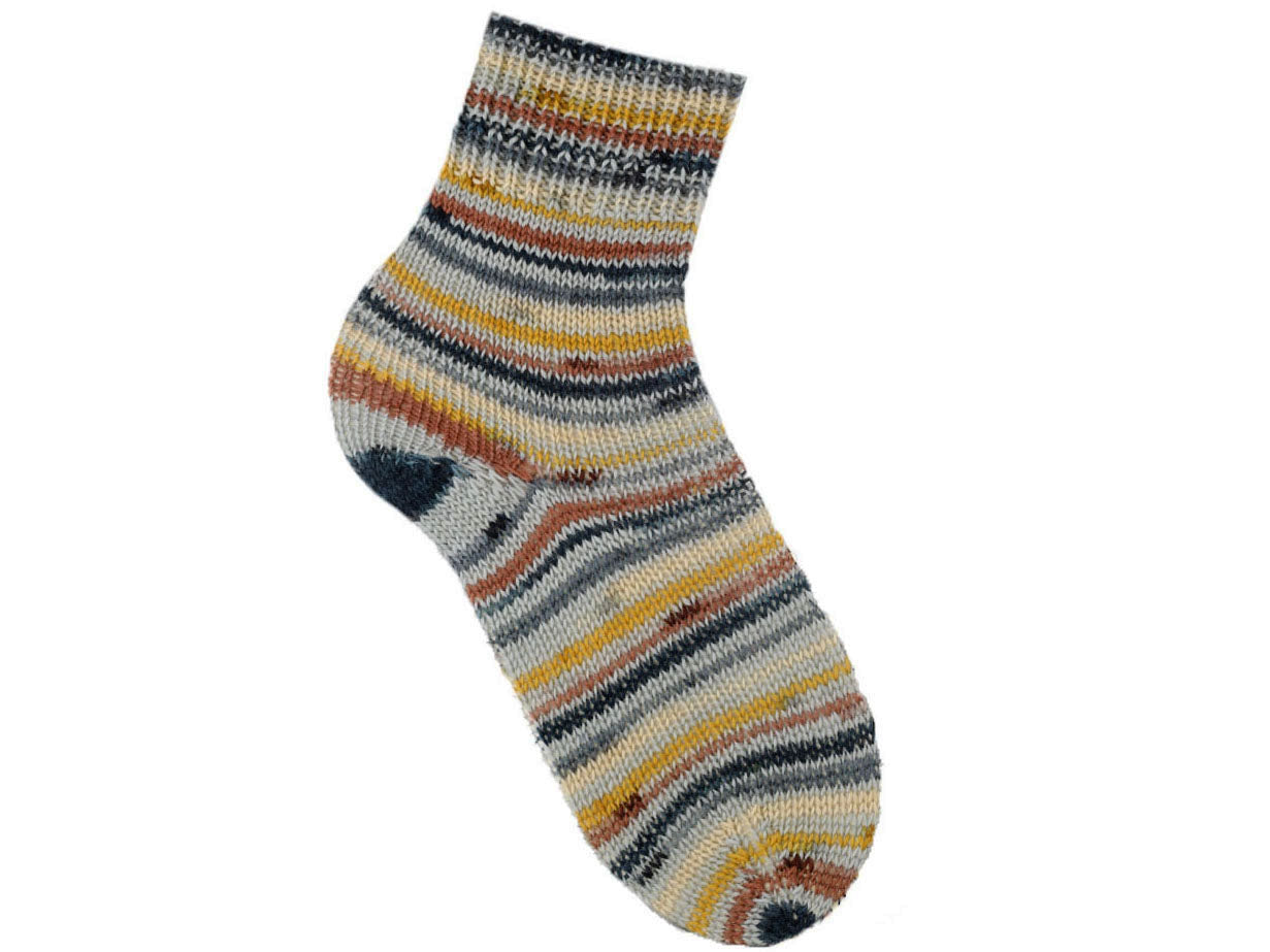 Lot of 4 x 100gr Skeins Ice Yarns SMART SOCK (75% Superwash Wool) Yarn Grey Shades Brown Shades Gold