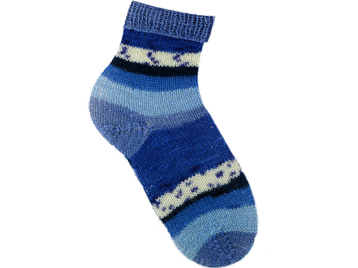 Lot of 4 x 100gr Skeins Ice Yarns SMART SOCK (75% Superwash Wool) Yarn Blue Shades Purple White