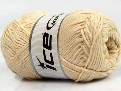 Lot of 4 x 100gr Skeins Ice Yarns NATURAL COTTON (100% Cotton) Yarn Cream