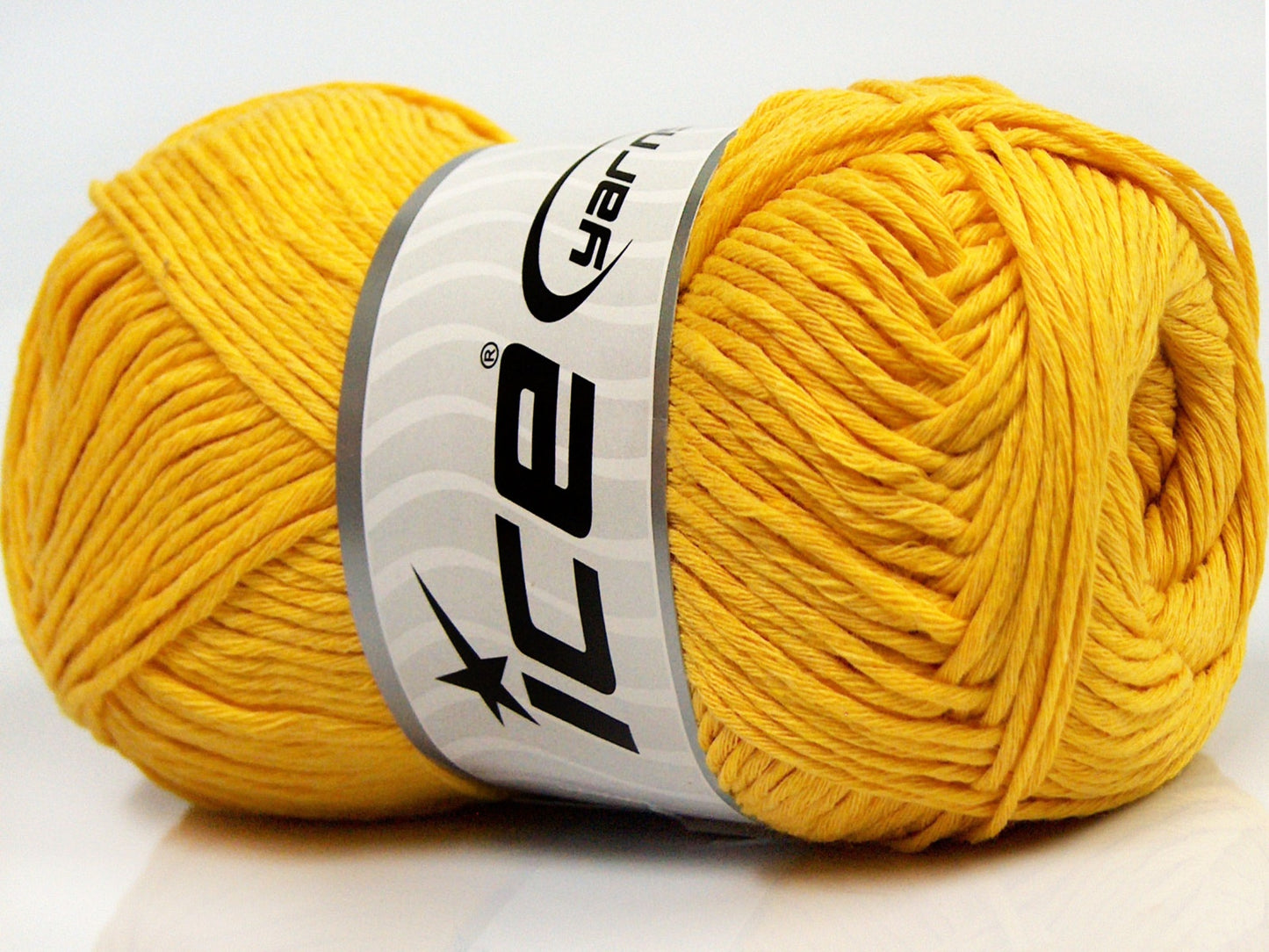 Lot of 4 x 100gr Skeins Ice Yarns NATURAL COTTON (100% Cotton) Yarn Yellow