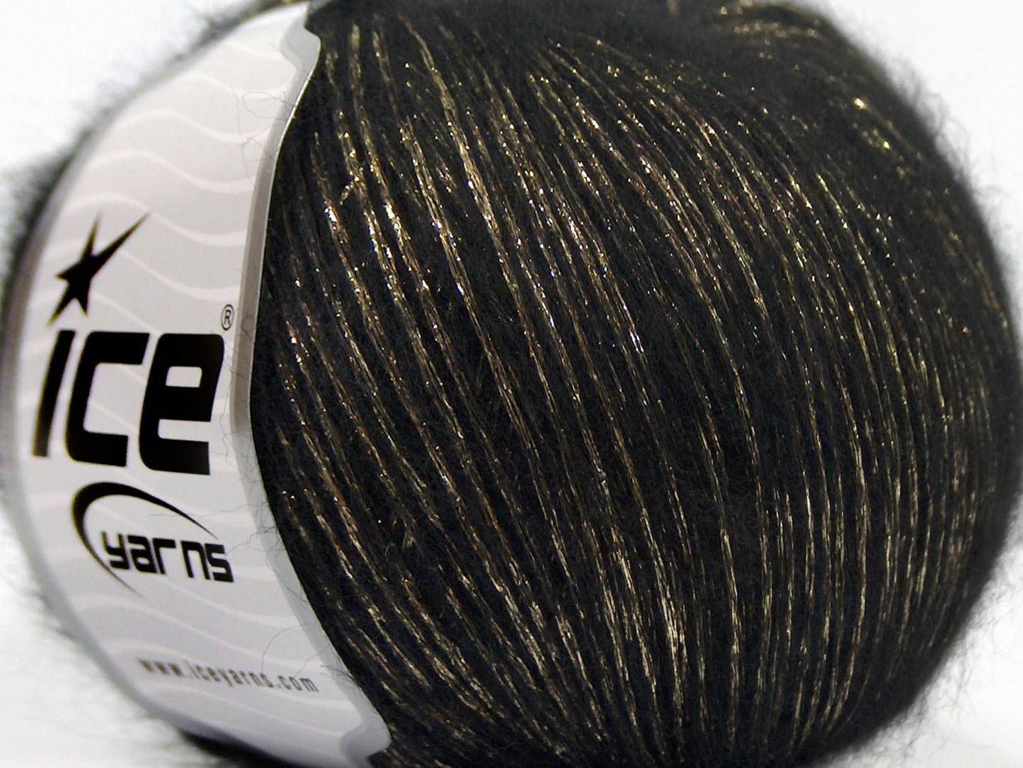 Lot of 8 Skeins Ice Yarns SALE METALLIC Hand Knitting Yarn Black Gold