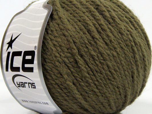 Lot of 8 Skeins Ice Yarns MACARON (3% Elastan) Hand Knitting Yarn Khaki