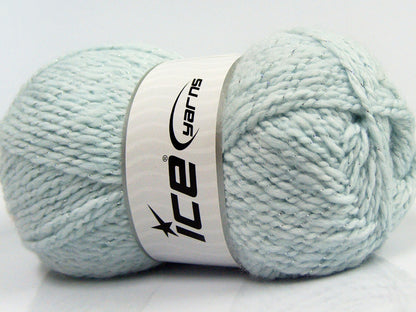 Lot of 4 x 100gr Skeins Ice Yarns BABY WOOL GLITZ (30% Wool) Yarn Baby Blue