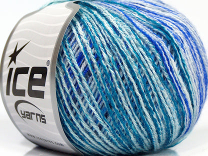 Lot of 8 Skeins Ice Yarns SALE SELF-STRIPING Yarn Turquoise Shades Purple White