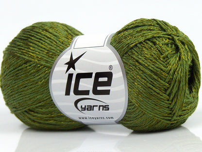 Lot of 8 Skeins Ice Yarns SUMMER FINE (67% Cotton 33% Viscose) Yarn Jungle Green