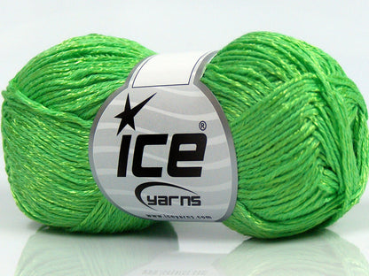 Lot of 8 Skeins Ice Yarns SUMMER FINE (67% Cotton 33% Viscose) Yarn Neon Green