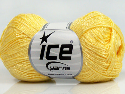 Lot of 8 Skeins Ice Yarns SUMMER FINE (67% Cotton 33% Viscose) Yarn Light Yellow