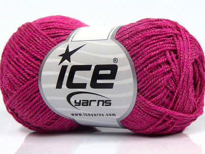 Lot of 8 Skeins Ice Yarns SALE SUMMER (30% Cotton) Hand Knitting Yarn Fuchsia