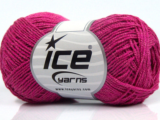 Lot of 8 Skeins Ice Yarns SALE SUMMER (30% Cotton) Hand Knitting Yarn Fuchsia