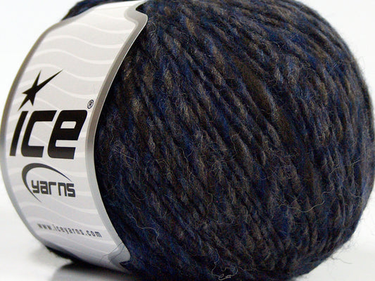 Lot of 8 Skeins Ice Yarns WOOL CORD DK (40% Wool) Hand Knitting Yarn Blue Brown