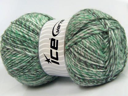 Lot of 2 x 150gr Skeins Ice Yarns HARMONY ALPACA (19% Alpaca 10% Wool) Yarn Grey Shades Green