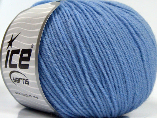 Lot of 3 x 100gr Skeins Ice Yarns SUPERWASH MERINO WOOL Yarn Light Blue