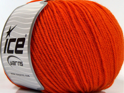 Lot of 3 x 100gr Skeins Ice Yarns SUPERWASH MERINO WOOL (100% Superwash Merino Wool) Yarn Orange