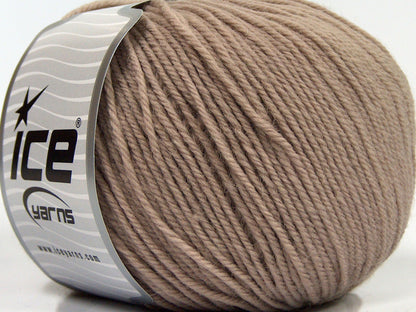 Lot of 3 x 100gr Skeins Ice Yarns SUPERWASH MERINO WOOL Yarn Dark Beige
