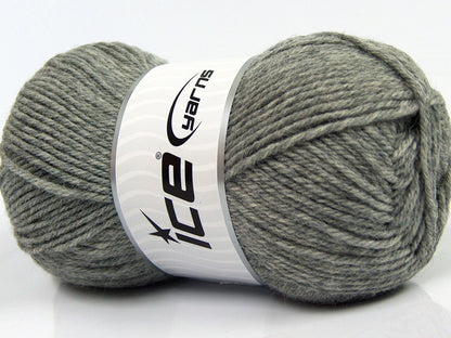 Lot of 3 x 100gr Skeins Ice Yarns SUPERWASH MERINO WOOL Yarn Grey Melange