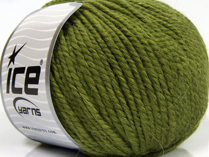 Lot of 3 x 100gr Skeins Ice Yarns PERUVIAN (25% Alpaca 25% Wool) Yarn Jungle Green