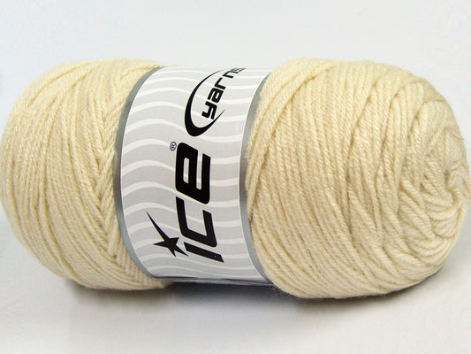 Lot of 2 x 200gr Skeins Ice Yarns SAVER Hand Knitting Yarn Dark Cream