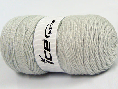 Lot of 2 x 200gr Skeins Ice Yarns SAVER Hand Knitting Yarn Light Grey