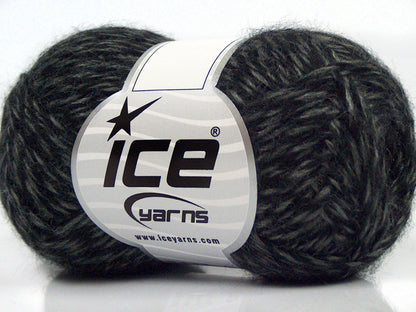 Lot of 8 Skeins Ice Yarns SALE WINTER (30% Wool) Hand Knitting Yarn Black Grey