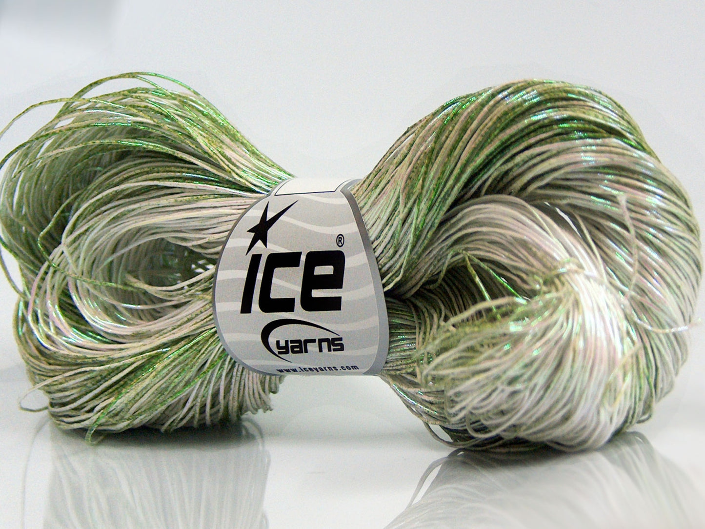 Lot of 3 x 100gr Skeins Ice Yarns SPRAY PAINT (40% Cotton) Yarn Green Shades Cream