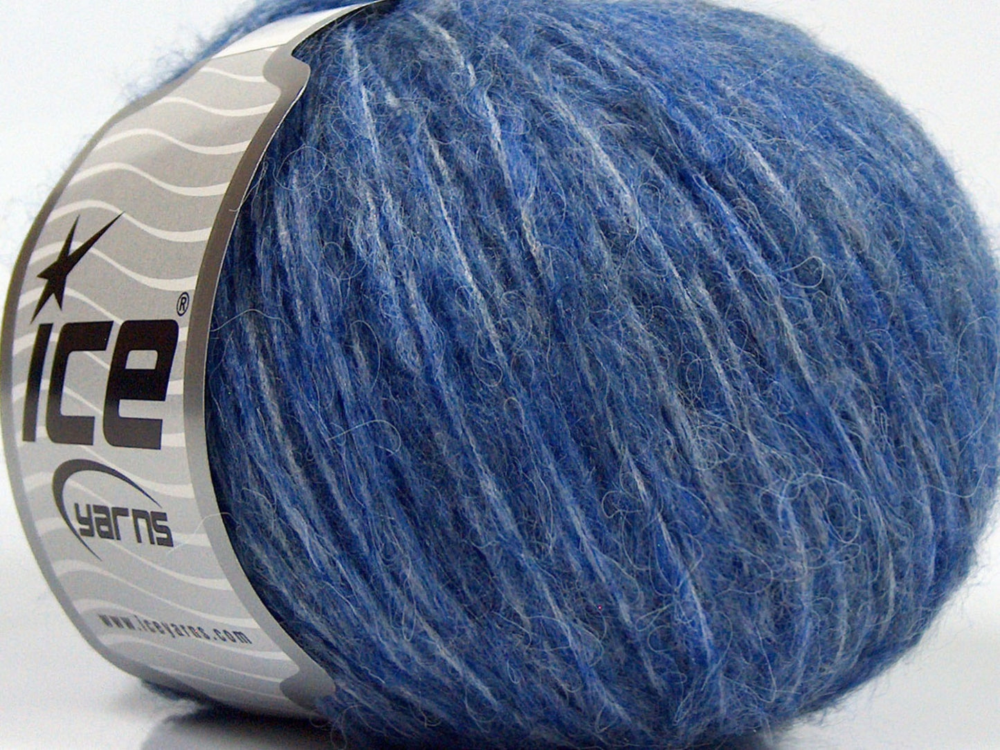 Lot of 8 Skeins Ice Yarns FLEECY WOOL (22% Wool) Hand Knitting Yarn Blue Shades