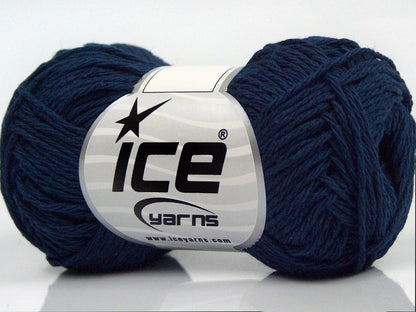 Lot of 8 Skeins Ice Yarns SALE SUMMER (50% Cotton) Hand Knitting Yarn Navy
