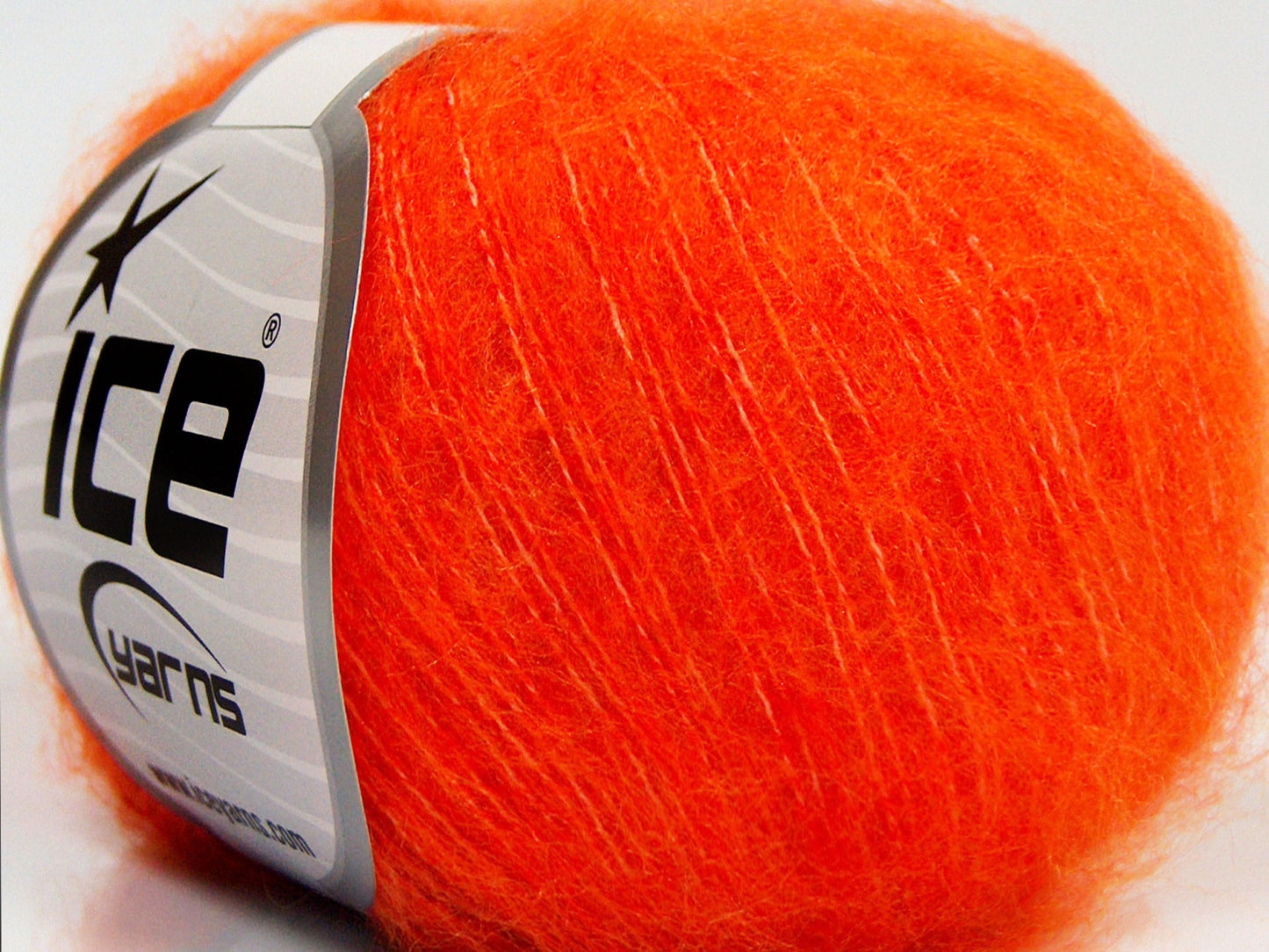 Lot of 10 Skeins Ice Yarns FLUFFY SUPERFINE (20% Wool) Yarn Orange