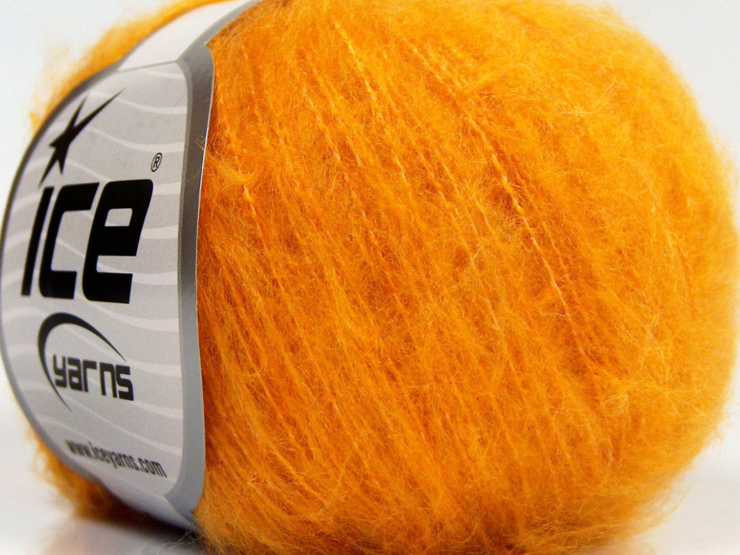 Lot of 10 Skeins Ice Yarns FLUFFY SUPERFINE (20% Wool) Hand Knitting Yarn Gold