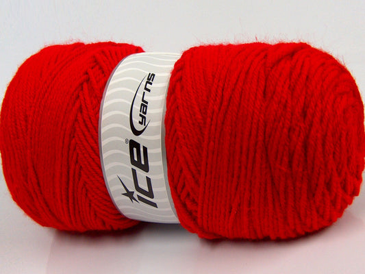 Lot of 2 x 200gr Skeins Ice Yarns SAVER Hand Knitting Yarn Red