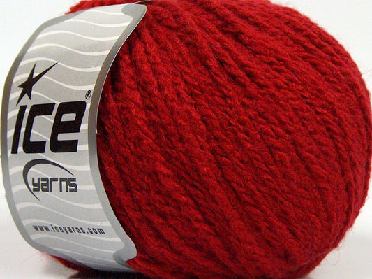 Lot of 8 Skeins Ice Yarns MACARON (3% Elastan) Hand Knitting Yarn Dark Red