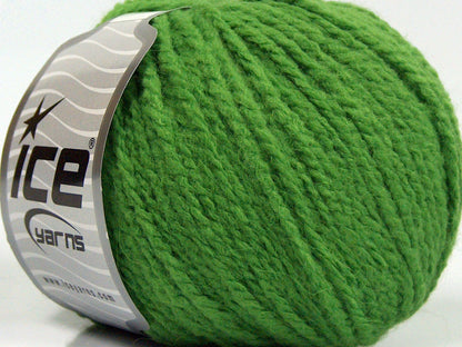 Lot of 8 Skeins Ice Yarns MACARON (3% Elastan) Hand Knitting Yarn Green