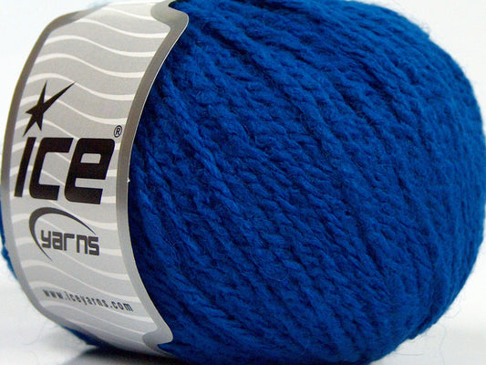 Lot of 8 Skeins Ice Yarns MACARON (3% Elastan) Hand Knitting Yarn Saxe Blue