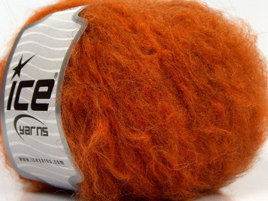 Lot of 8 Skeins Ice Yarns KAN MOHAIR (20% Mohair 25% Wool) Yarn Dark Orange