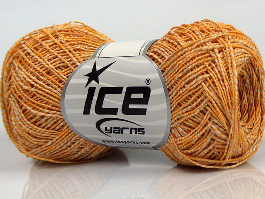 Lot of 8 Skeins Ice Yarns ALDEBARAN GLITZ (50% Cotton) Yarn Cream Gold