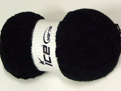 330 gr ICE YARNS Huge Boucle SALE WINTER (20% Wool) Hand Knitting Yarn Black