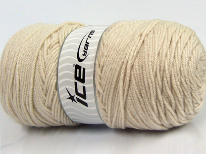 Lot of 2 x 200gr Skeins Ice Yarns SAVER Hand Knitting Yarn Light Beige