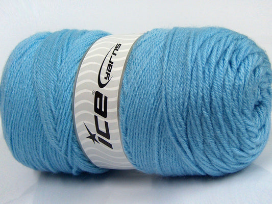 Lot of 2 x 200gr Skeins Ice Yarns SAVER Hand Knitting Yarn Light Blue