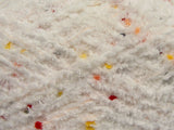 Ice Yarns Puffy PomPom – White, Rainbow – 85% MicroFiber, 15% Polyamide