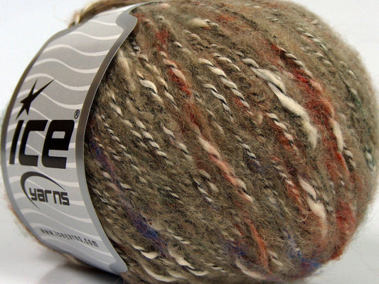 Lot of 8 Skeins Ice Yarns SALE WINTER (25% Wool 25% Cotton) Yarn Brown Shades Cream Copper