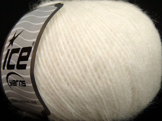 Lot of 8 Skeins Ice Yarns SALE LUXURY-PREMIUM (15% Alpaca 15% Wool) Yarn Ecru