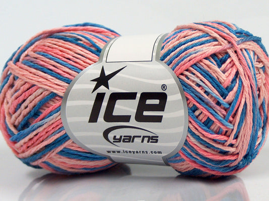 Lot of 8 Skeins Ice Yarns VIENNA Hand Knitting Yarn Blue Shades Salmon Shades