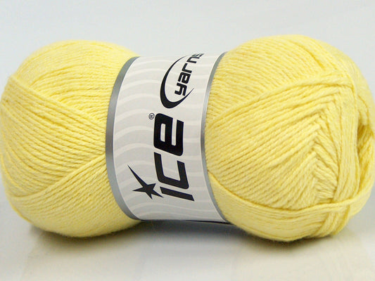 Lot of 4 x 100gr Skeins Ice Yarns BAMBOO BABY (60% Bamboo) Yarn Light Yellow