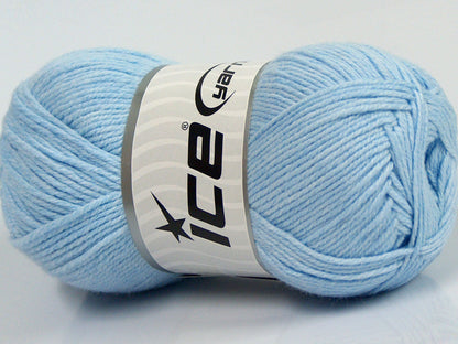 Lot of 4 x 100gr Skeins Ice Yarns BAMBOO BABY (60% Bamboo) Yarn Baby Blue