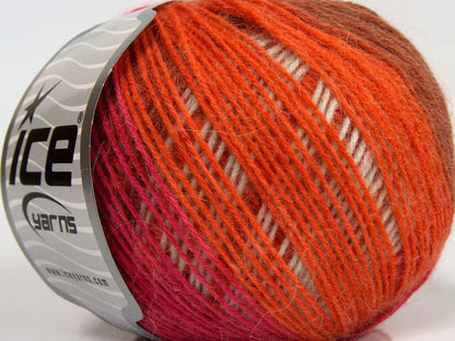 Lot of 8 Skeins Ice Yarns SALE LUXURY-PREMIUM (18% Angora 32% Wool) Yarn Pink Copper Orange Light Grey Beige