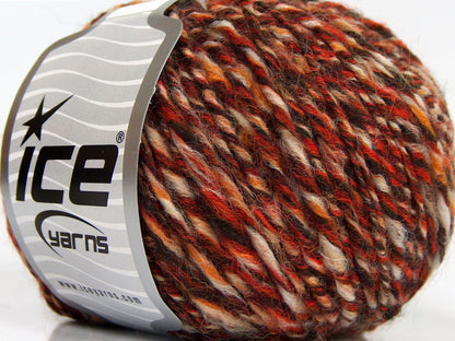 Lot of 8 Skeins Ice Yarns ALPACA COLORS (20% Alpaca 50% Wool) Yarn Orange Khaki Cream